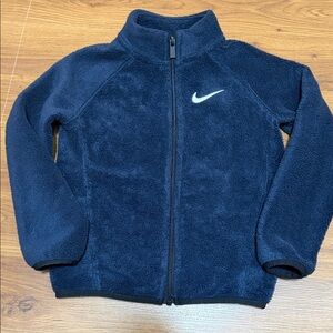 Nike Kids Navy Blue Fleece Zip-Up Jacket